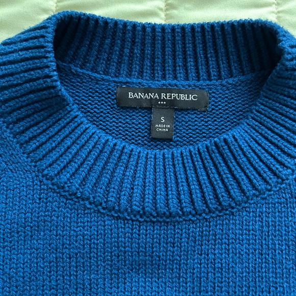 BANANA REPUBLIC Women’s Volume-Sleeve Sweater Size Small Ocean Blue - Picture 3 of 4